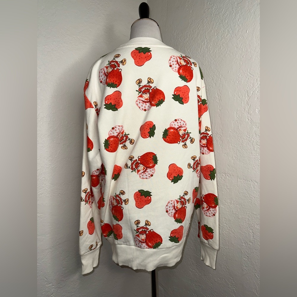 Strawberry Shortcake Ivory Retro Pullover Sweatshirt S/M - Picture 5 of 9
